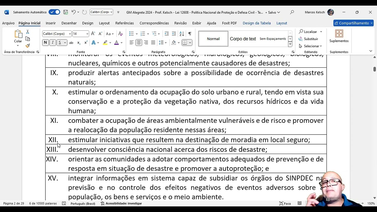Lei 12608 - Política Nacional de Proteção e Defesa Civil - GM Alegrete