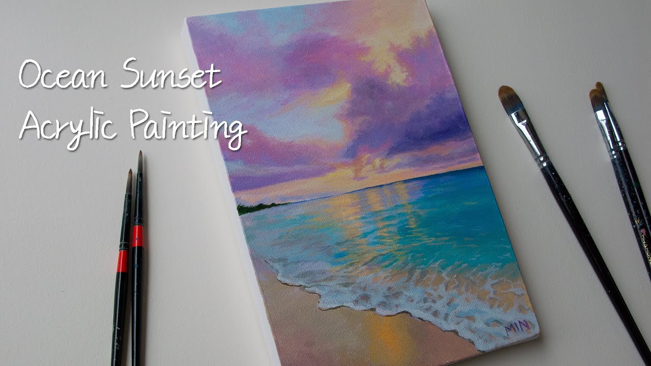 [ENG] 노을 바다 그리는법 자세히 알려드려요! / 초보자를 위한 아크릴화 풍경화/ How to paint Ocean Sunset/ Acrylic Painting Tutorial