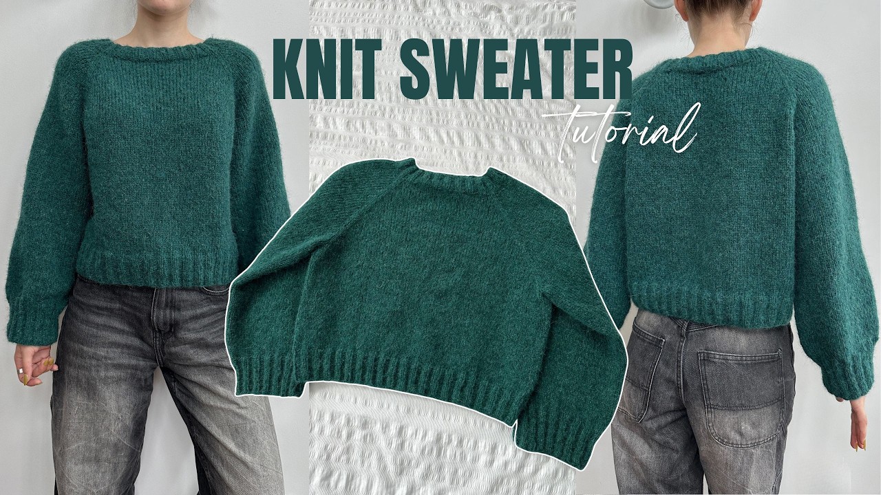 Knit top down sweater for any size I Raglan sweater tutorial I Kenikse Crochet