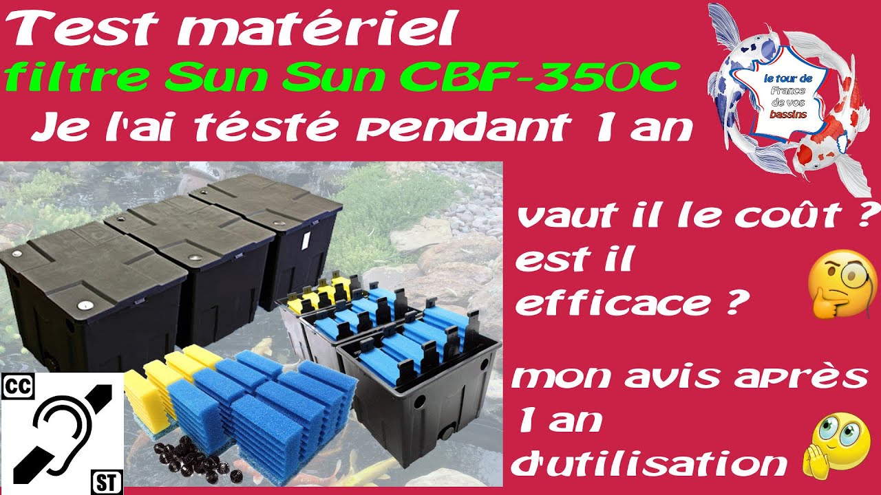 test bassin filtre SunSun Wiltec CBF 350 C