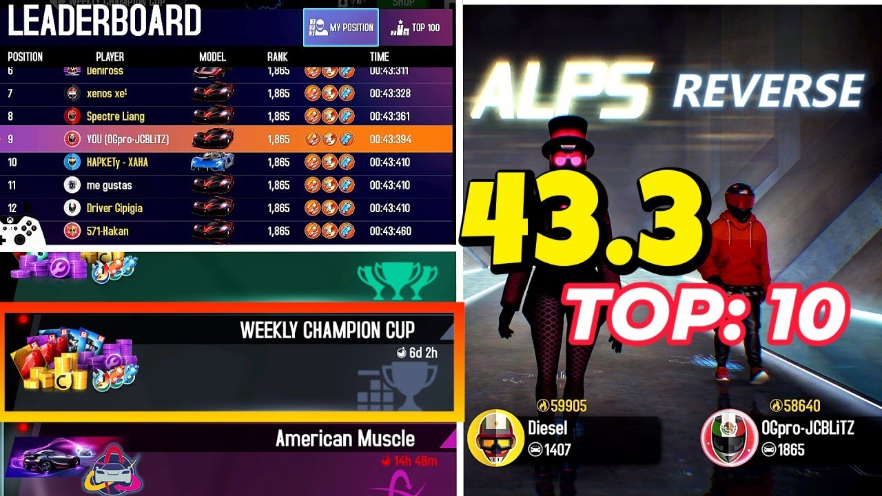 ASPHALT 8 ALPES REVERSE ЕЖЕНЕДЕЛЬНОЕ СОБЫТИЕ ТОП-10