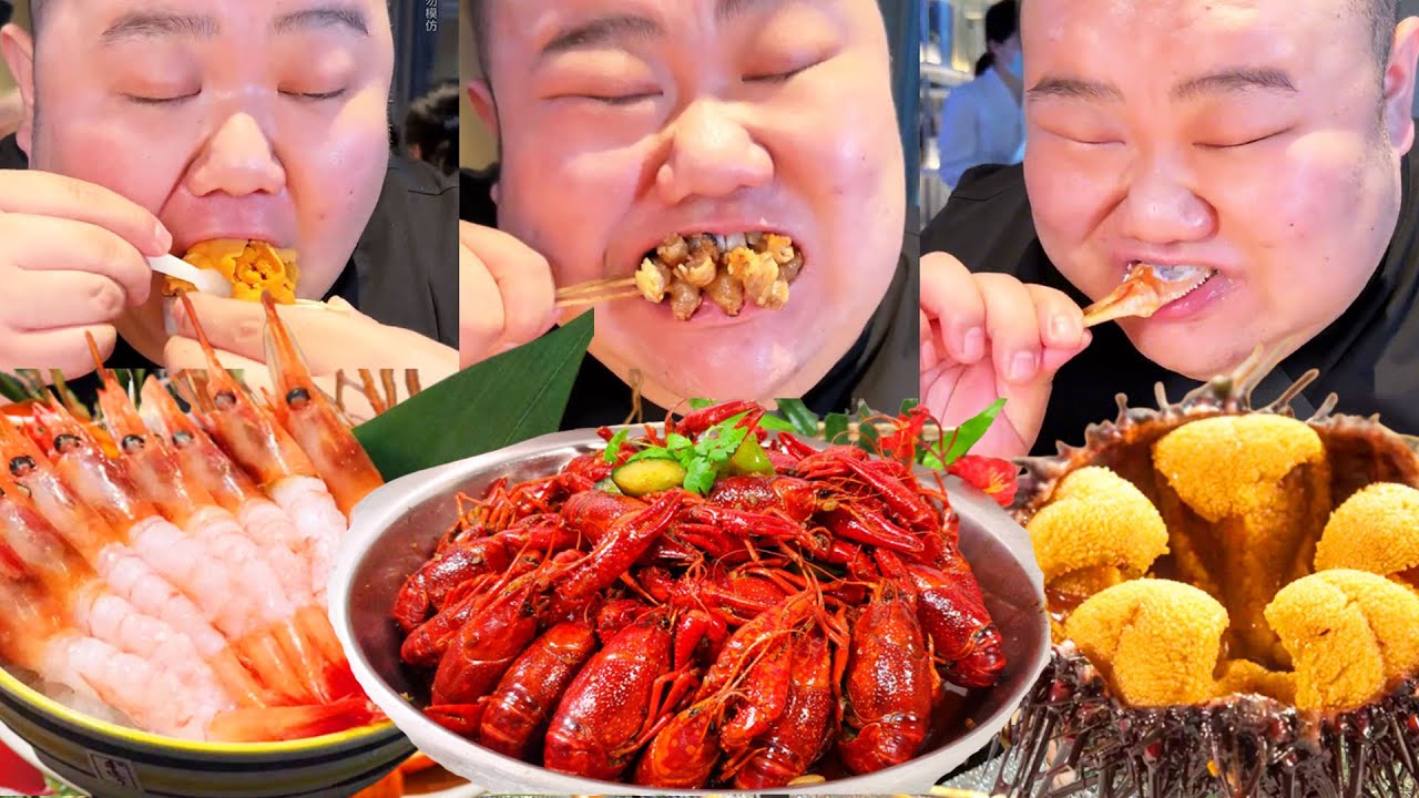 上海828元一位的海鮮自助！ 1000份海膽狂往嘴裡炫，麻辣小龍蝦嗦得嘴都麻了【櫻木花胖】
