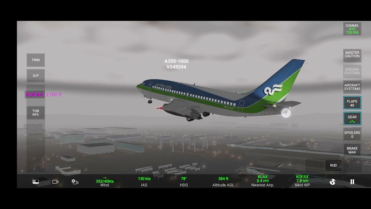 Rfs simulator boieng 737-200 air florida flight 90 - crash Animation 