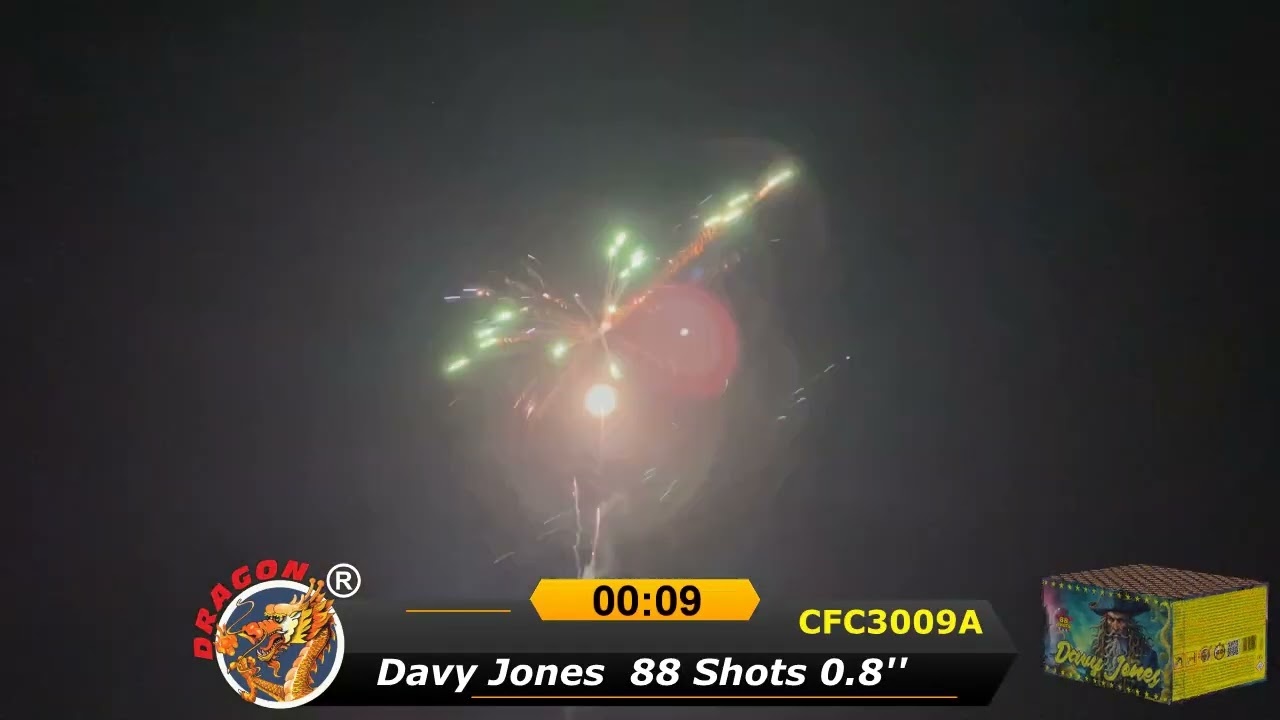 Dragon Fajerwerki Wyrzutnia Davy Jones 0.8'' 88 Shots Fireworks Cake