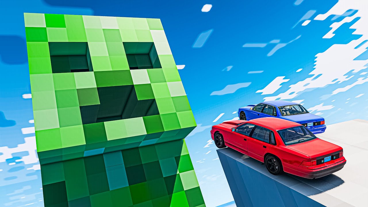 Мы разрушили карту MINECRAFT в BeamNG! | Многопользовательская игра BeamNG! с @CamodoGaming