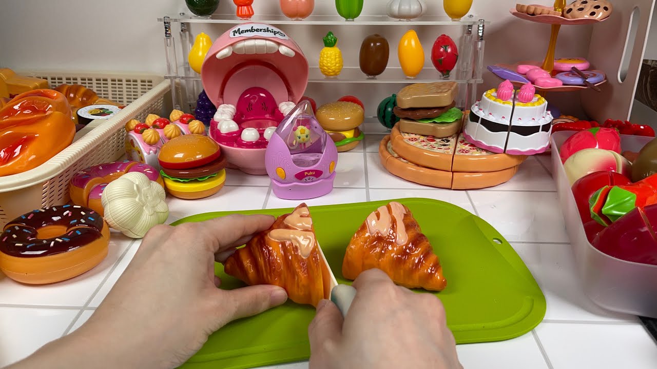 1.5 hours 99% Sleep Fast Tapping Satisfying Cutting asmr fruits🍏, dessert🍕, see food🐟