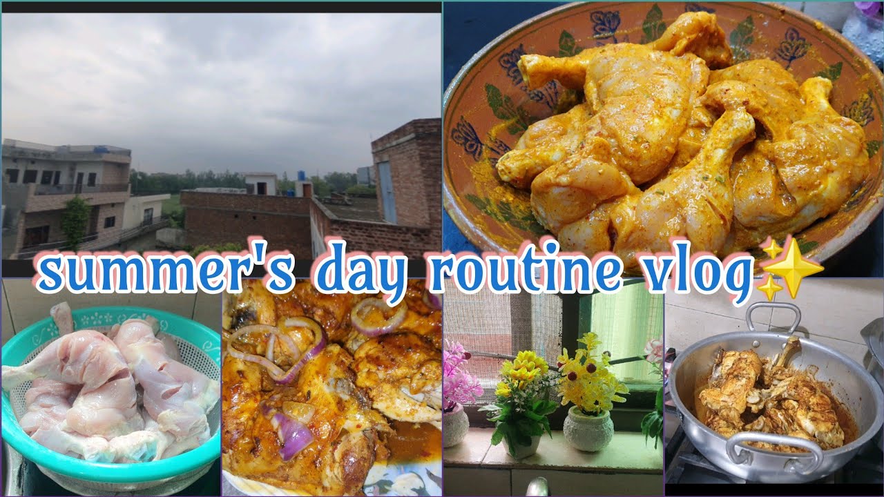Summer's day routine vlog....dinner idea✨️ steam chicken 🤗
