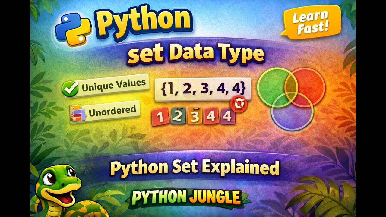 Python Set Data Type Explained in Telugu | Properties, Methods & Examples | Python Jungle