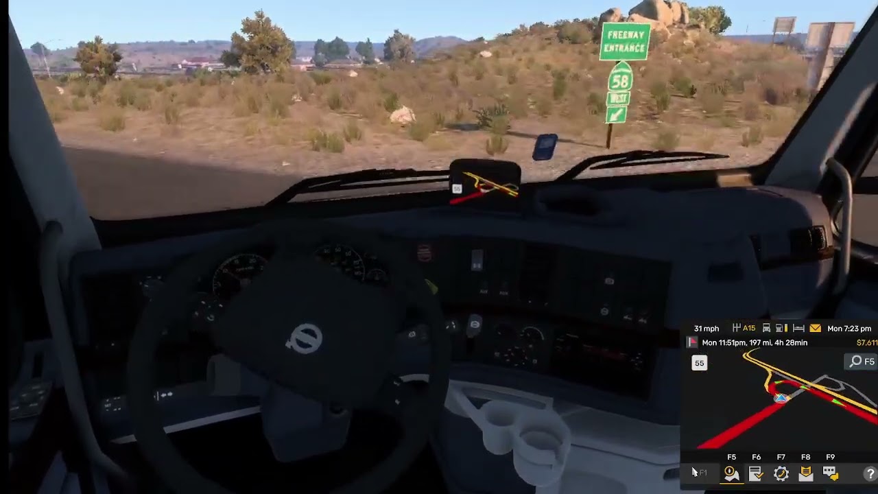 American Truck Simulator, Day 2 | Barstow to Fresno Delivery | Level 2 EXP Progress