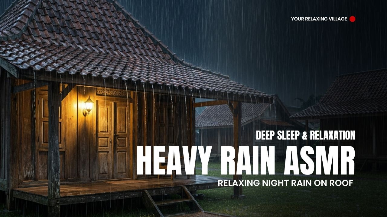 Heavy Rain ASMR for Sleep | Relaxing Night Rain on Roof | Deep Sleep Rain Sounds
