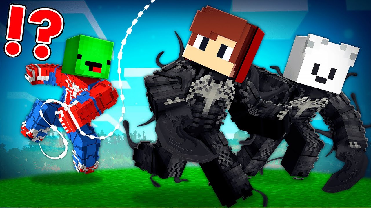 VENOM Speedrunners vs SPIDER-MAN Hunter in Minecraft - Maizen JJ and Mikey