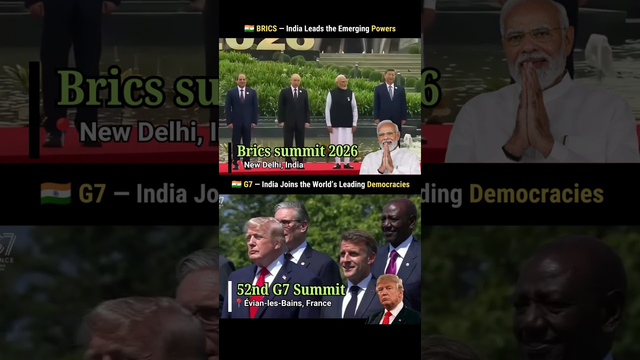 🇮🇳 Modi at BRICS vs 🇺🇸 Trump at G7 | Two Global Summits Compared 🌍 #shorts #trending #viral #short