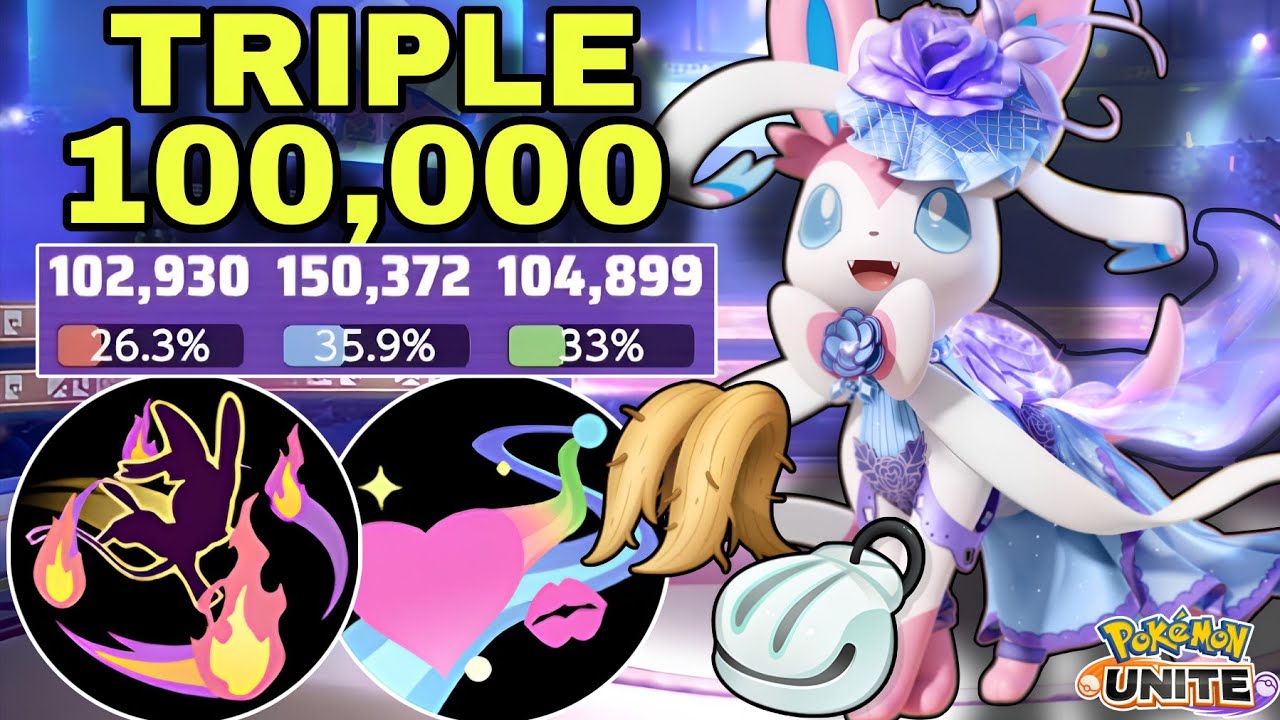 Triple 100K With This Immortal MYSTICAL FIRE SYLVEON Build! | Pokemon Unite