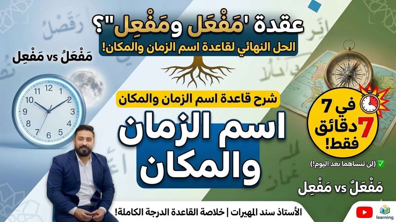 #الخُلاصة حل عقدة اسم الزمان واسم المكان توجيهي 2009