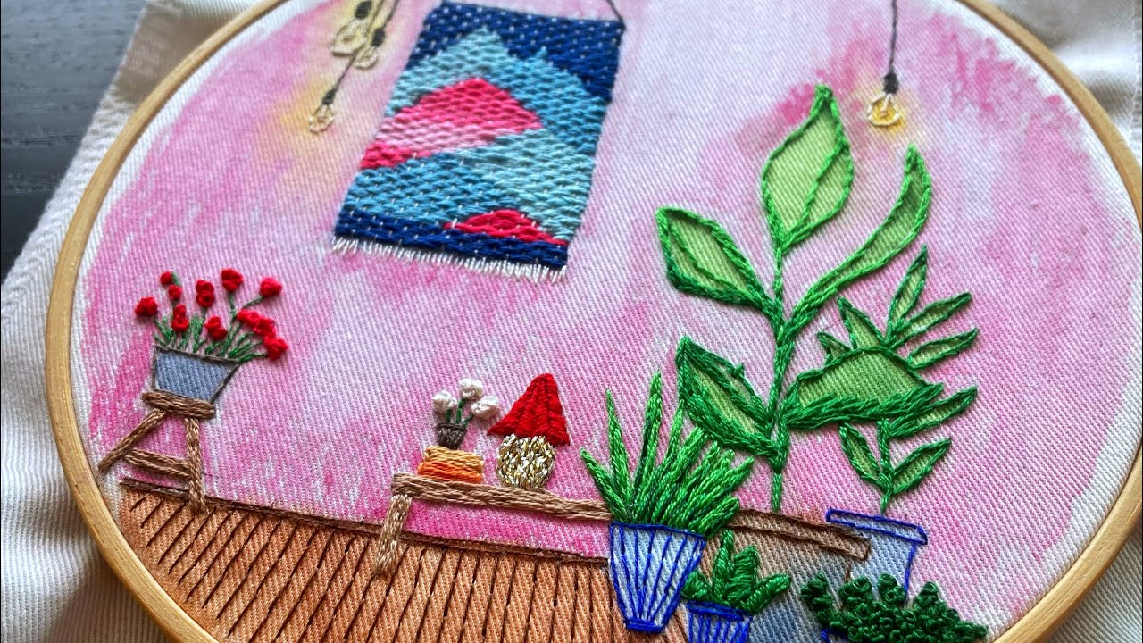 STUDIO VLOG 03: Интерьерная вышивка (с использованием акварели и ткачества)