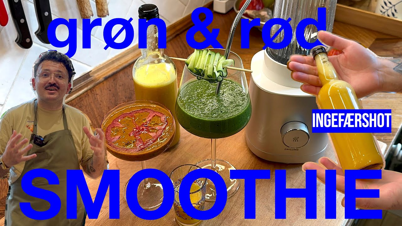 annonce: Tre Powerfyldte Opskrifter til Din Dag: Grøn Smoothie, Rød Smoothie & Honey Ginger Shot 🌱🍅🍯