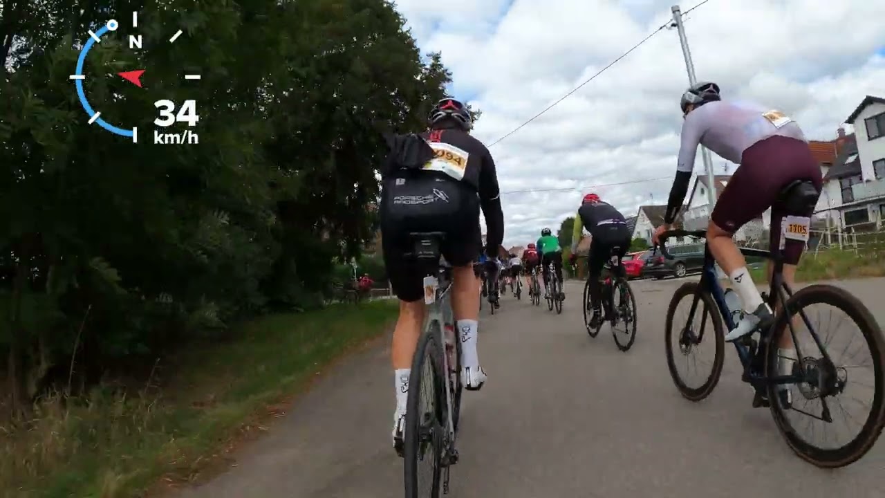 Brezel Race Stuttgart. Die ersten Kilometer Teil 4. Surfen im Feld, kurvig durch die Dörfer.