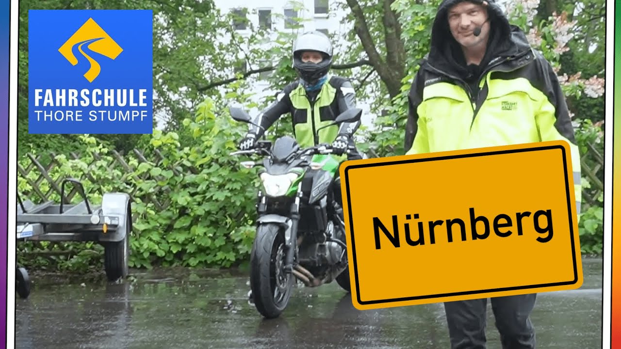 3. Motorrad Fahrstunde im Regen mit Anne | Fahrschule Stumpf in Nürnberg