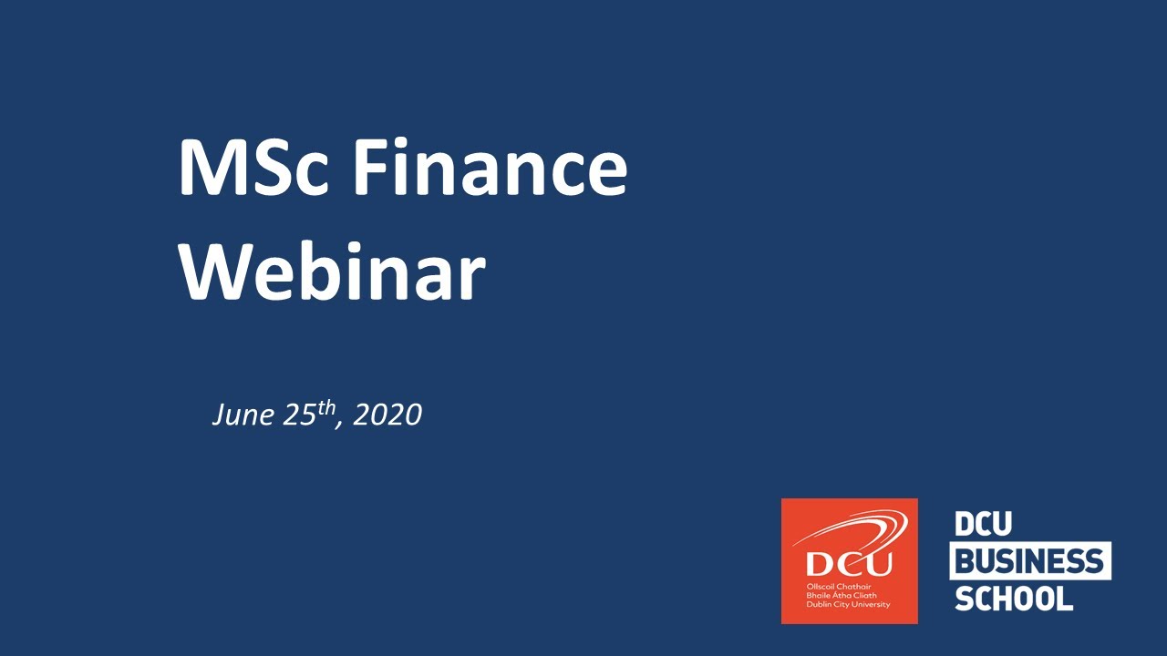Webinar - MSc Finance
