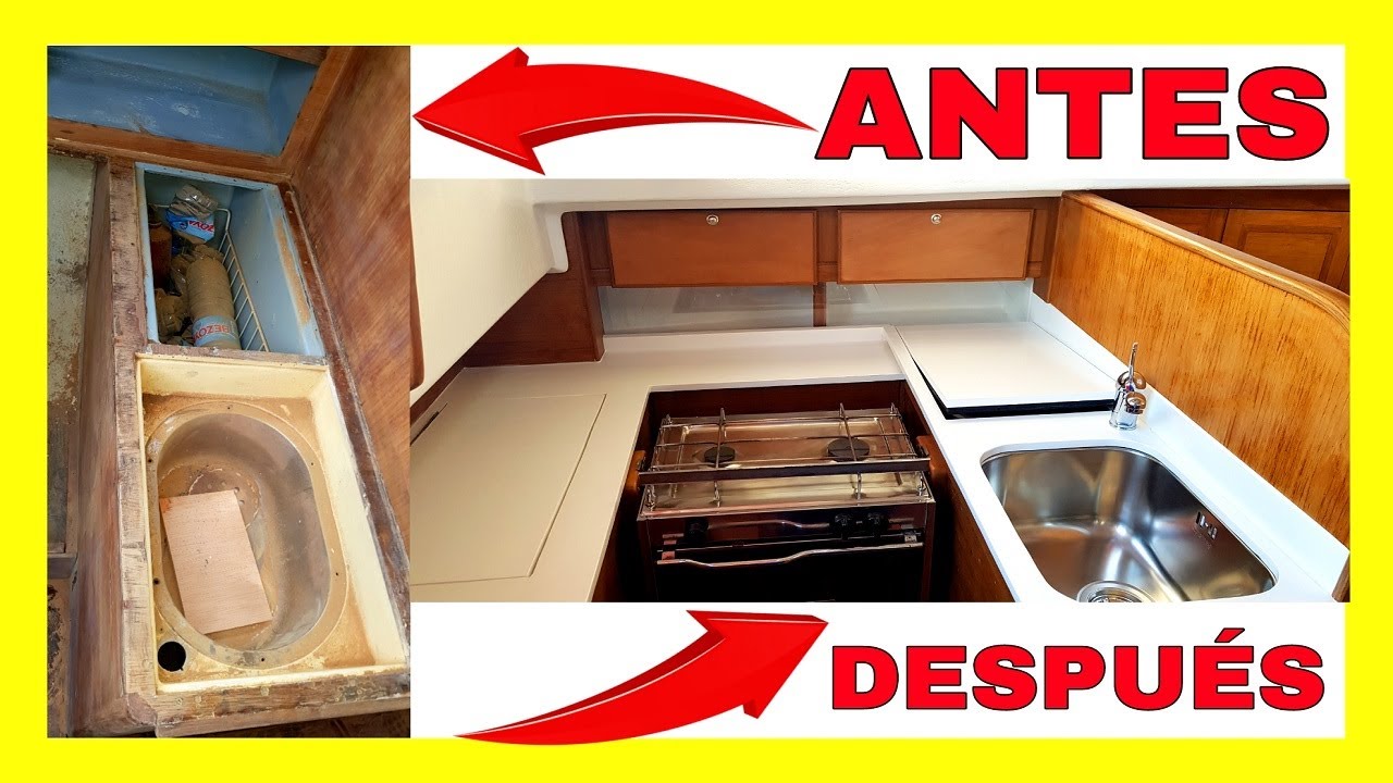 #2⚓Вы должны посмотреть это видео ⚓Это безумие ⚓Реставрировать лодочную кухню из тикового дерева в