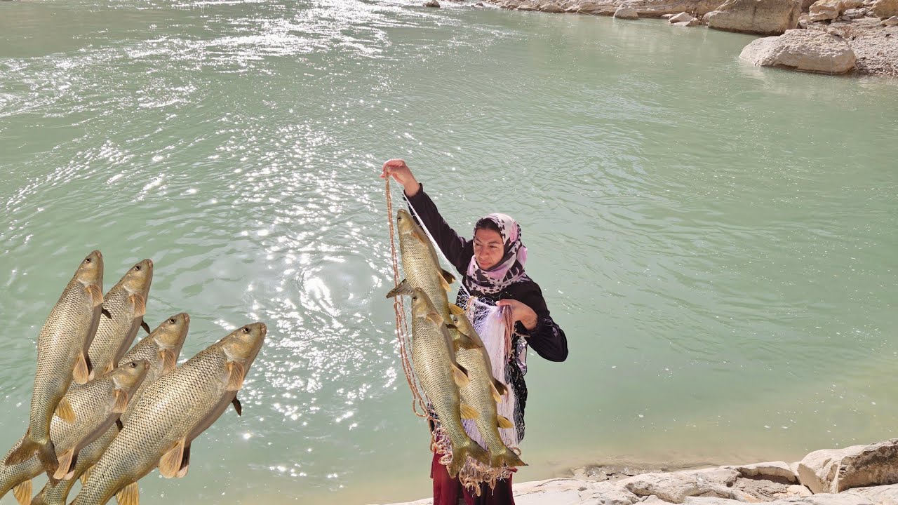 Crossing dangerous ravines and fishing in the river and Khadija's worries