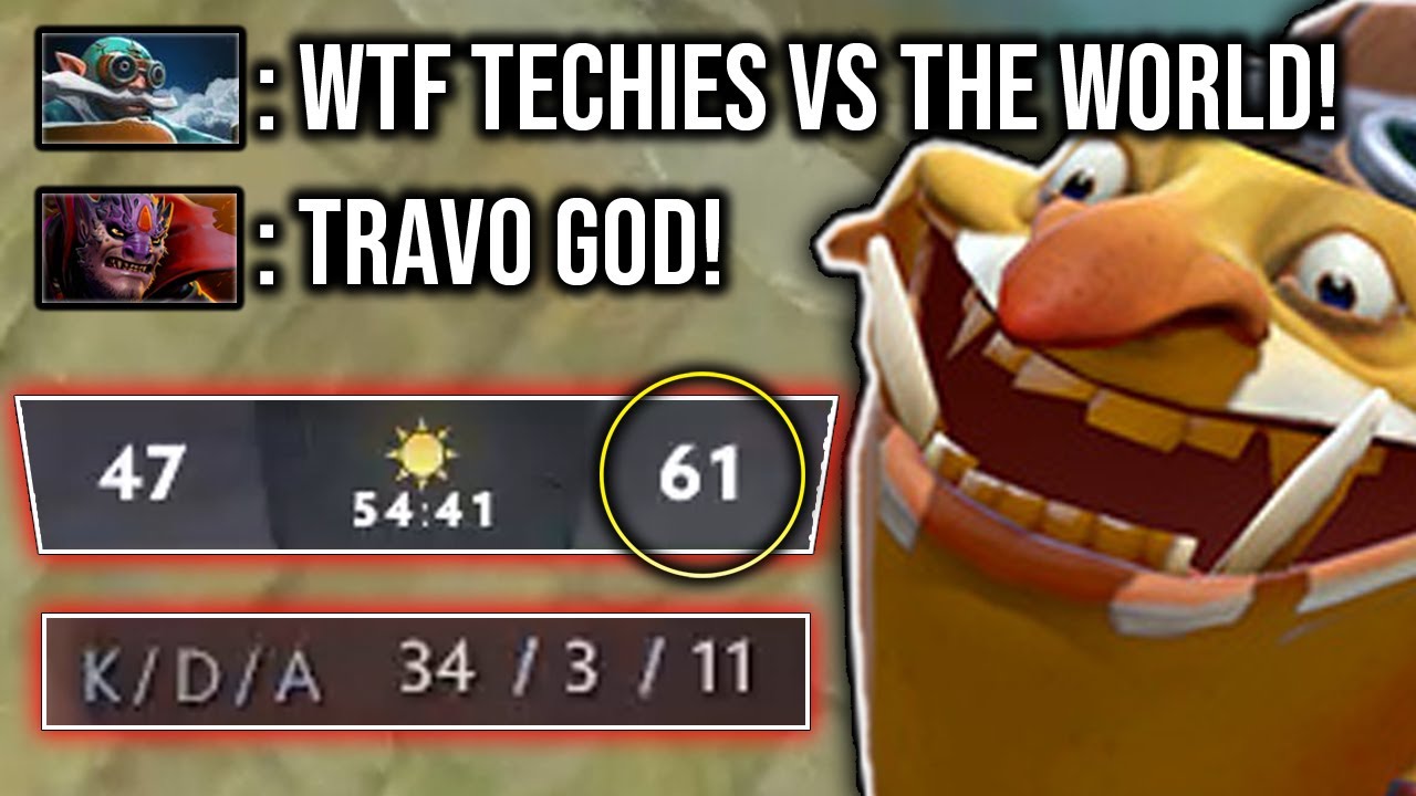 Techies God 34kills WTF 1 vs the World!! Travoman toying 7K MMR!!