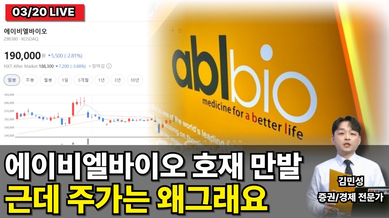 [주식 LIVE🔥] 에이비엘바이오 AACR 재료🔥알테오젠 대차상환 14만주🔥슬슬 준비하는 대장들 -  김민성 전문가