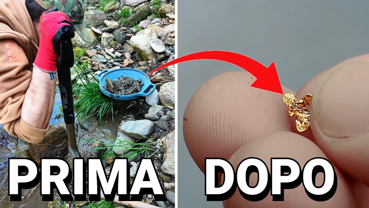 La prima pepita d'oro con il Metal Detector SDC2300 della Minelab in questo fiume aurifero!