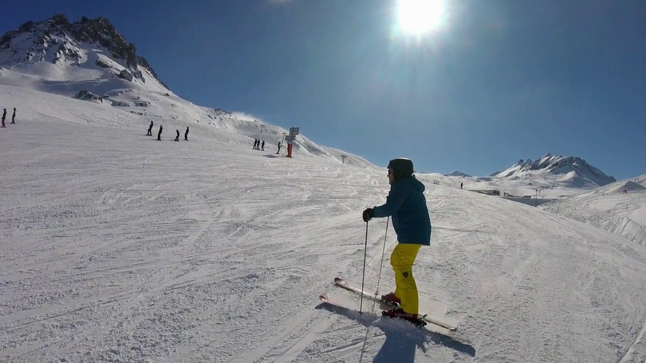 Skiing the Piste Diebold at Val D'Isere France Feb 2020 - GOPR0643