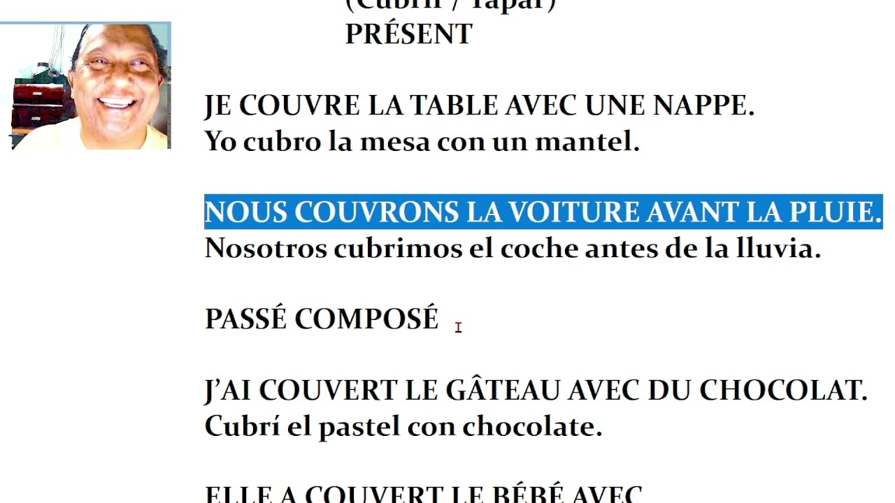 - Expressions avec “couvrir” – Faciles et utiles !  TO COVER -- CUBRIR