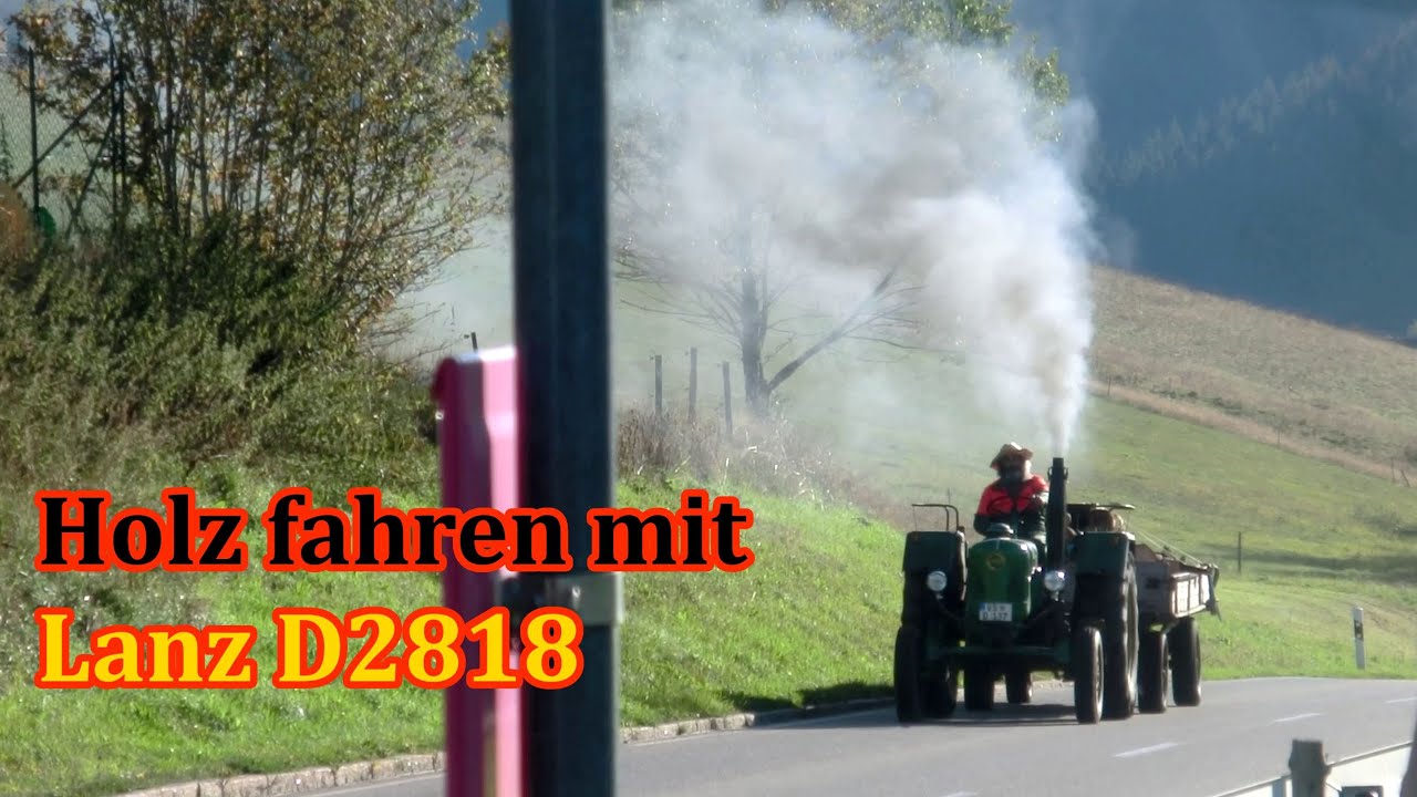 John-Deere LANZ Bulldog D2816 Holz fahren