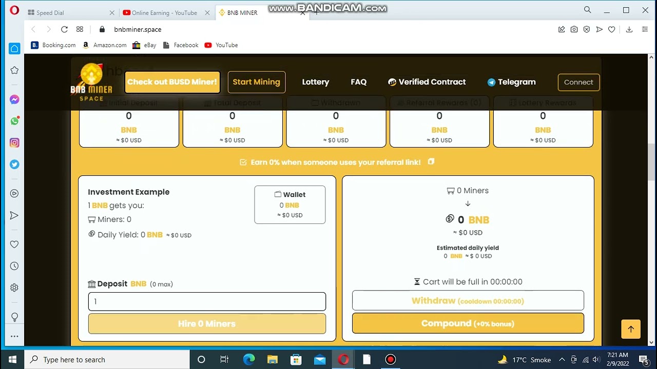 New BNB Miner space 2022 profitable project