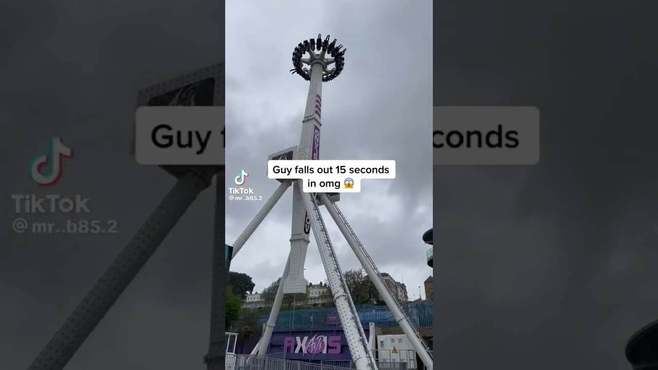 guy falls from ride 😯😯😯😯😓😓😓#viral #shorts #fail #rides #themepark #blogger injury #epicfail #fyp