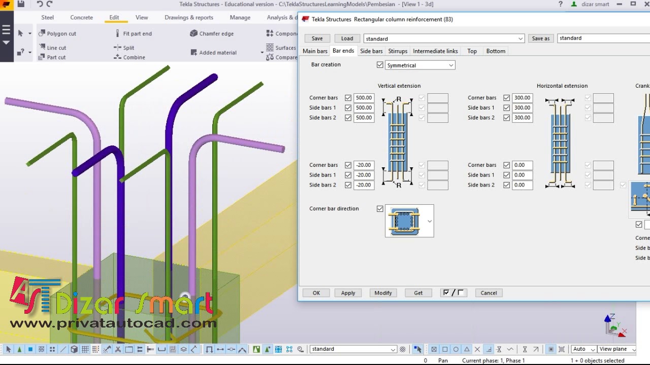 #3 membuat Pembesian Kolom dengan Tekla