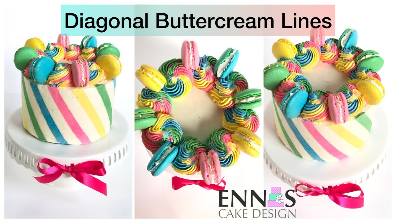 Diagonal Buttercream Lines, new buttercream technique