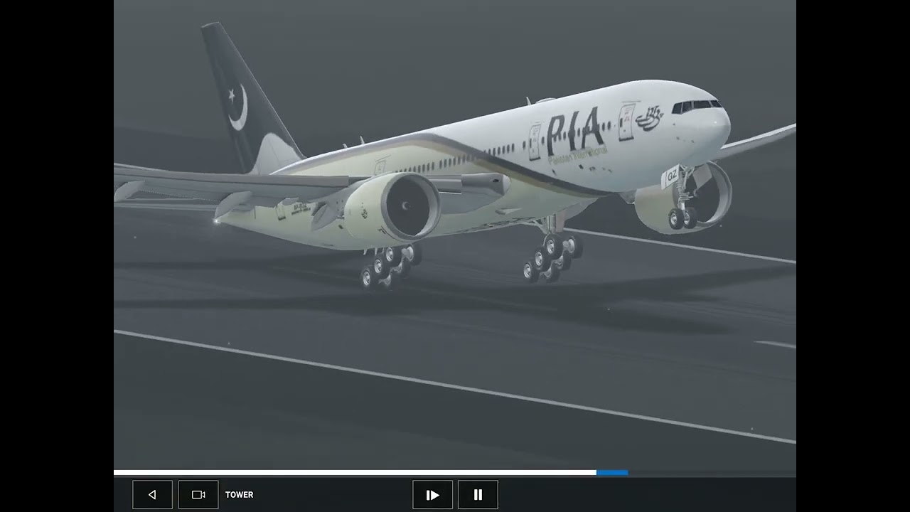 PIA Boeing 777-200LR taking off from Islamabad and heading to Paris PART 1