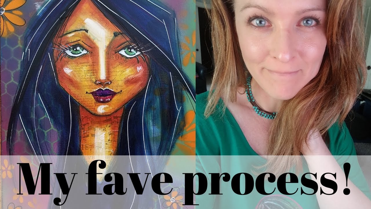 My EASIEST Mixed Media Collage SECRET for GOREGEOUS FACES Every Time!!
