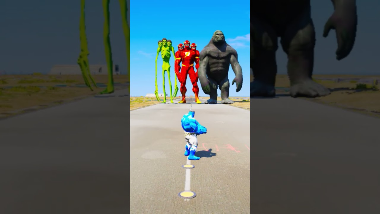 SIREN HULK GIANT & KING KONG GIANT VS RANDOM SUPERHEROES #gta #shorts