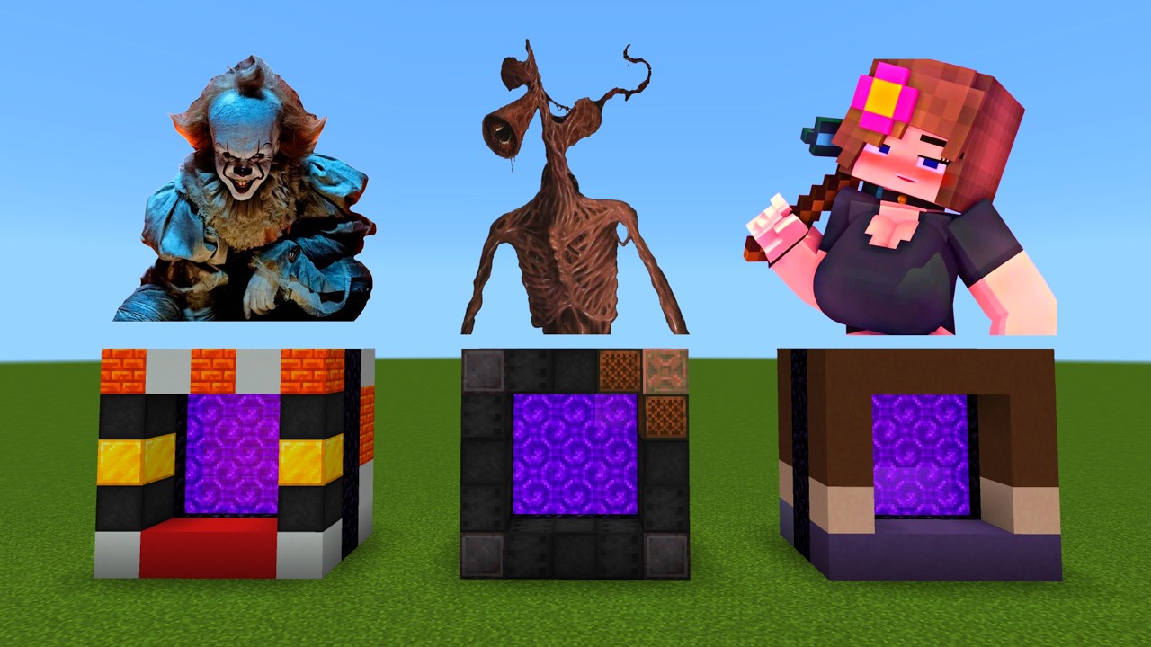 How To Make Portal To pennywise siren head Jenny Dweler In Minecraft