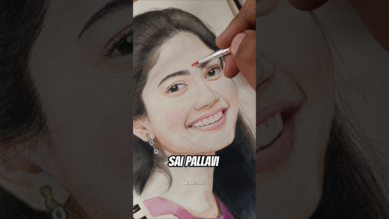 Drawing Sai Pallavi ❤️ using water colours 🎨 #saipallavi #watercolor  #artjun