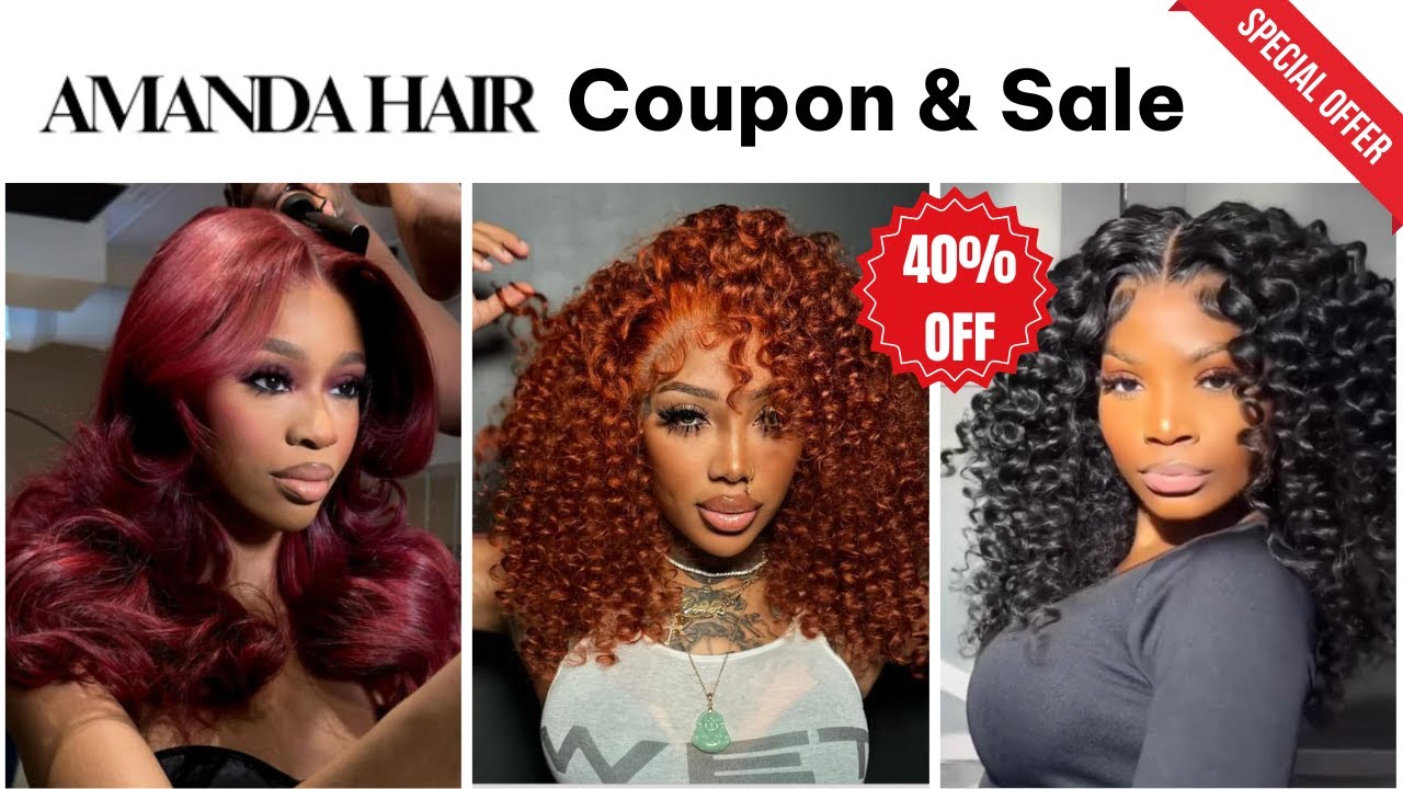 👉Amanda Hair Coupon Code & Human Hair Wig Sale:💸Up to 50% Discount on 💥Glueless Lace Front Wigs🔥