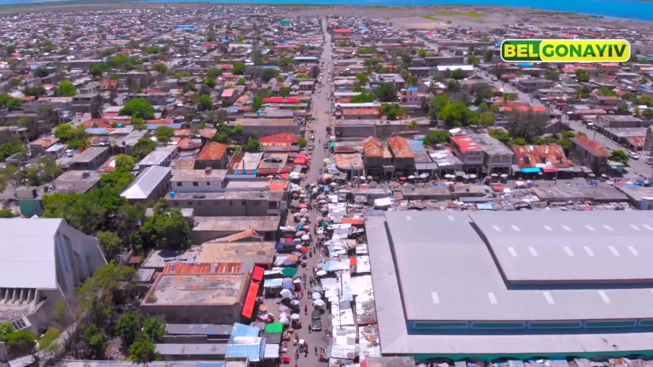 Gonaïves downtown drone view