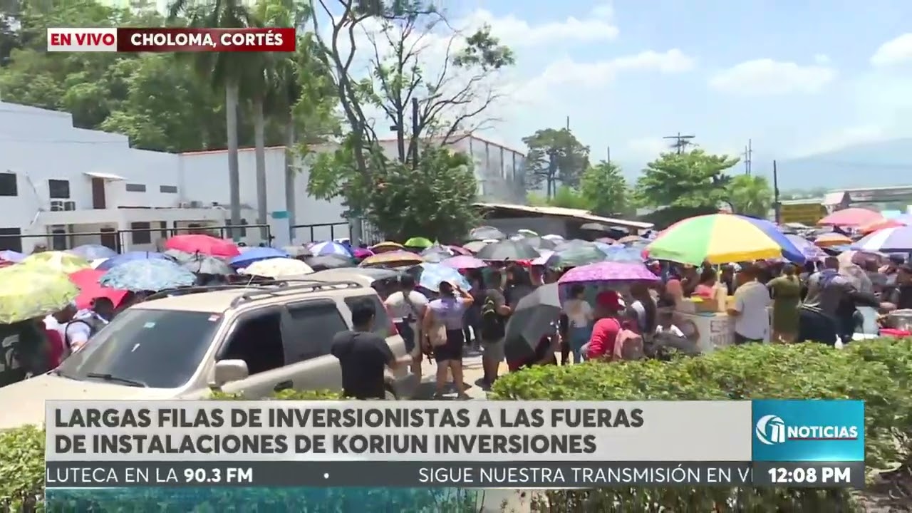 Largas filas de inversionistas a las afueras de las instalaciones de Koriun Inversiones