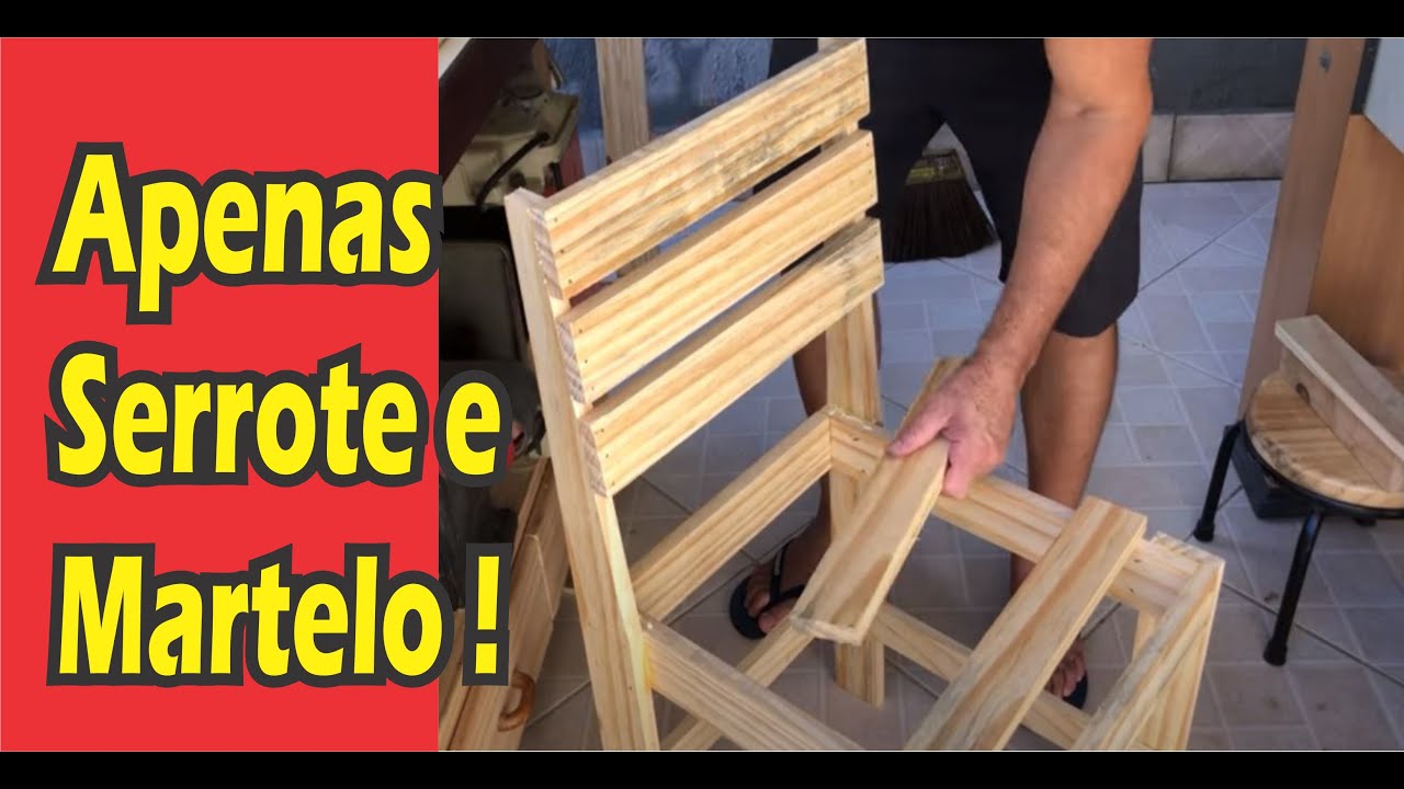 Marcenaria para iniciantes. Cadeira de pallet. Como fazer. How to make pine chair.