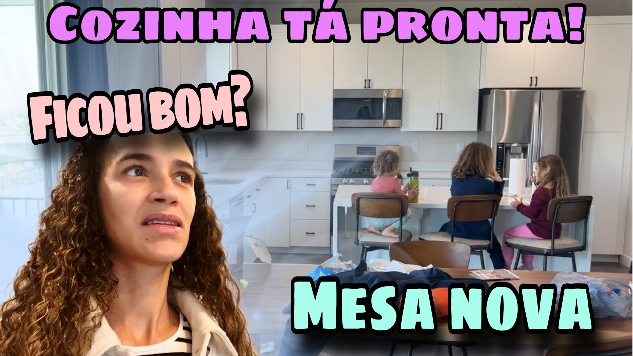MUDAMOS pra CASA NOVA! Resultado da Pintura dos armários da COZINHA e MESA NOVA lindaaa!