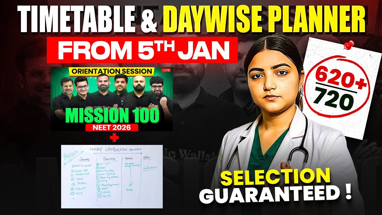 Mission 100 NEET 2026 | From Zero to Selection Plan 🔥