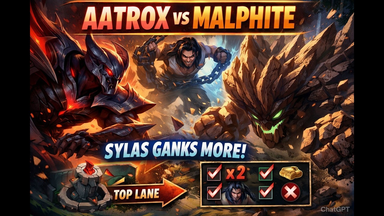 Aatrox Vs Malphite Gameplay in TOP Lane