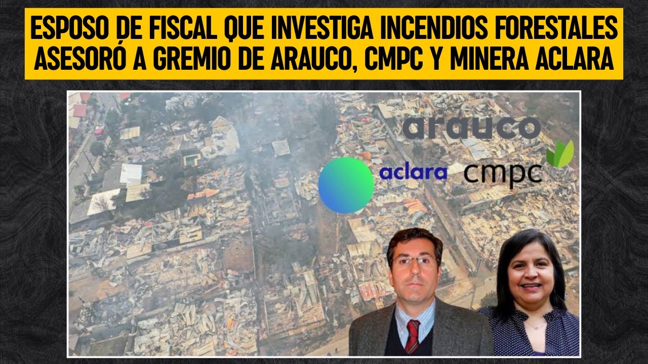 Esposo de fiscal que investiga incendios forestales asesoró a gremio de Arauco, CMPC y Minera Aclara