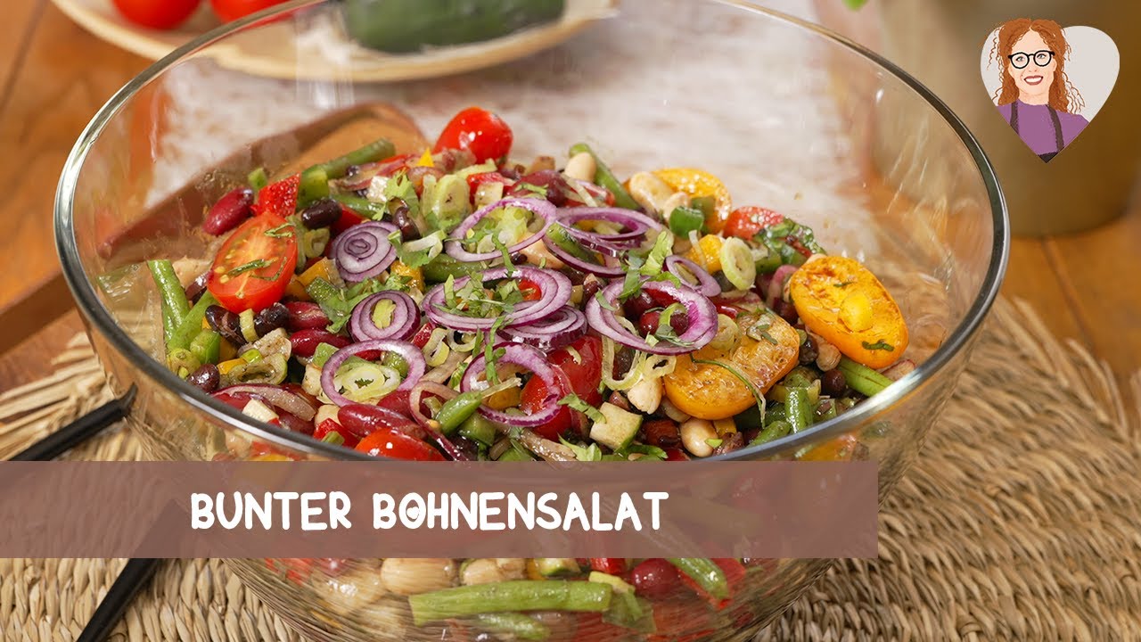 Frischer bunter Bohnensalat veredelt mit steirischem Kürbiskernöl 🫘🥗 | vegan basisch