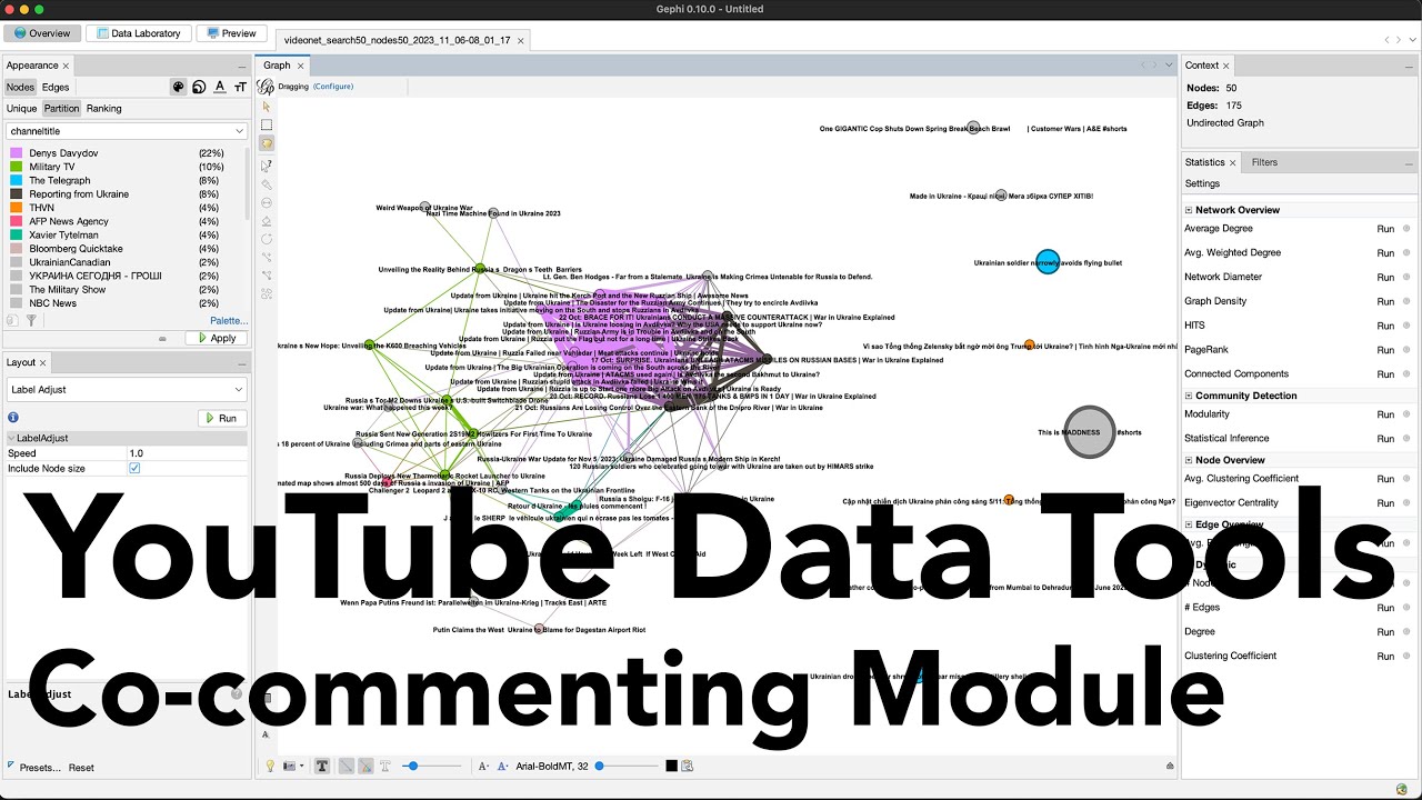 YouTube Data Tools - Co-commenting Network Module (Nov 2023)
